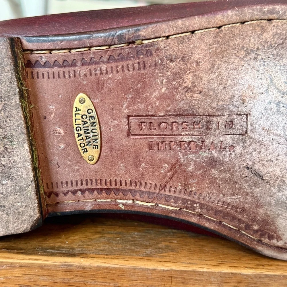 Florsheim Imperial Genuine Caiman Alligator Leather Loafer (size 10)
